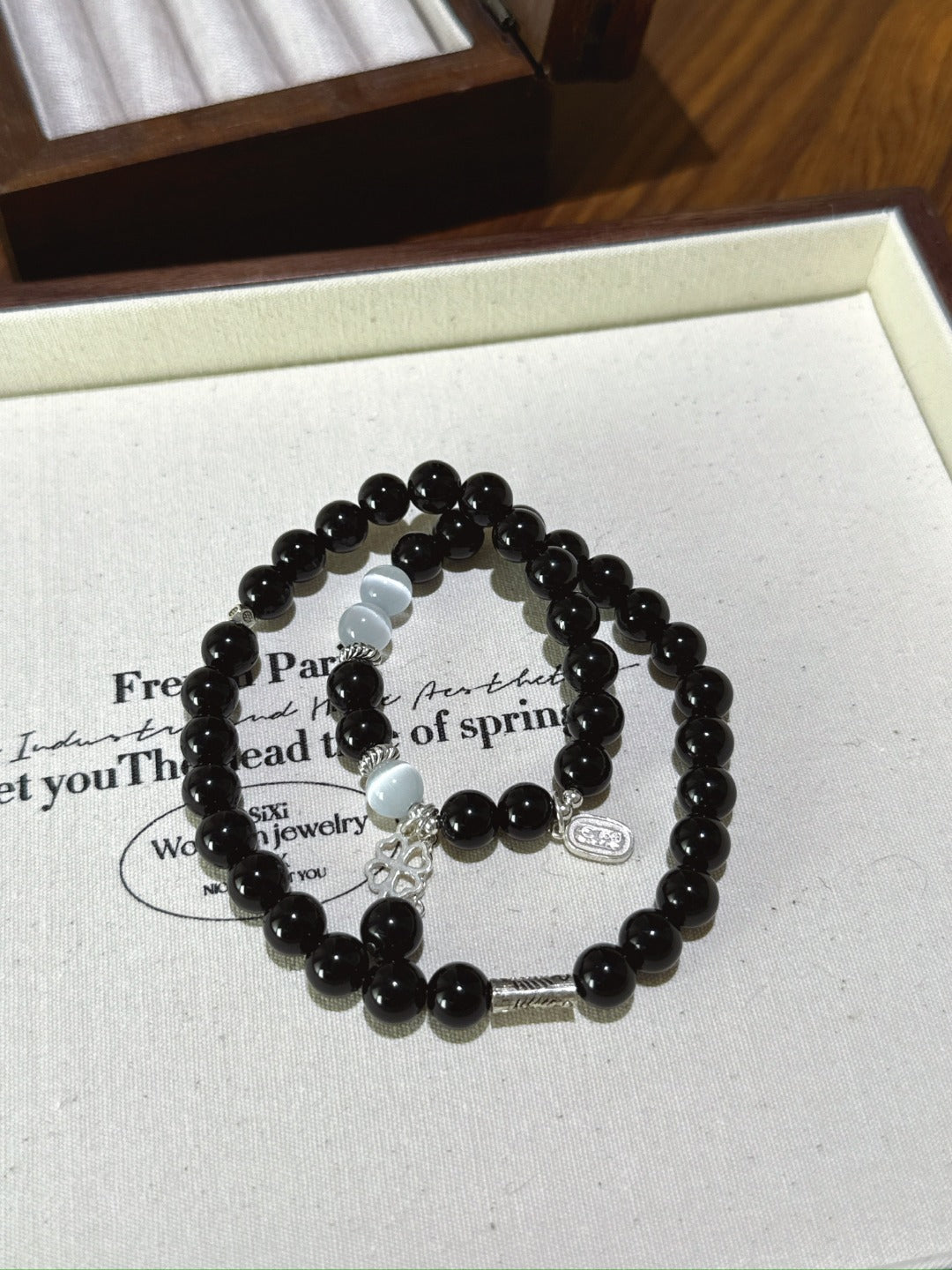 ▫️▪️ Obsidian plaster bracelet